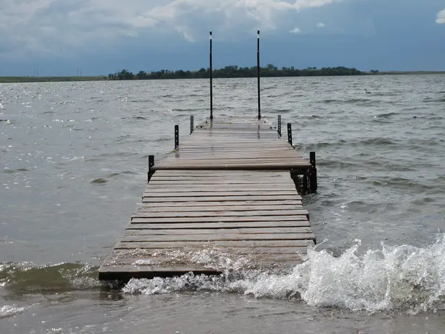 Dock at Mohr's Beach on a windy day